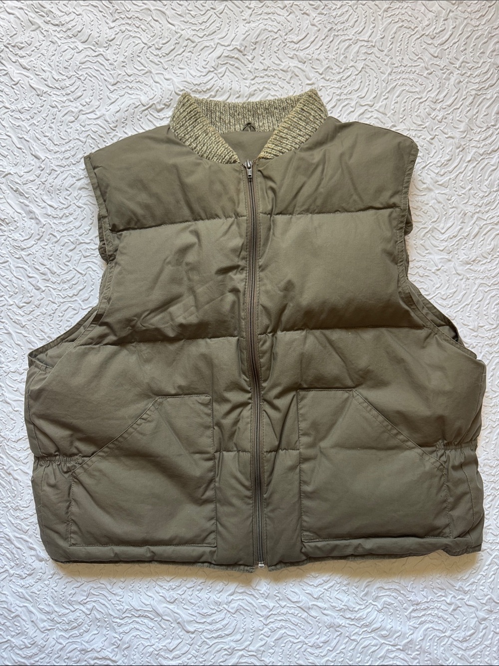 Source Unknown Olive Green Quilted Puffer Vest